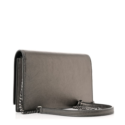 Saint Laurent Metallic Smooth Calfskin Classic Monogram Kate Tassel Chain Wallet Grey 3 of 11