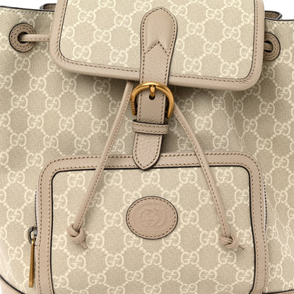 Gucci GG Supreme Monogram Azalea Calfskin Retro Interlocking G Buckle Backpack Beige Mystic White 8 of 11