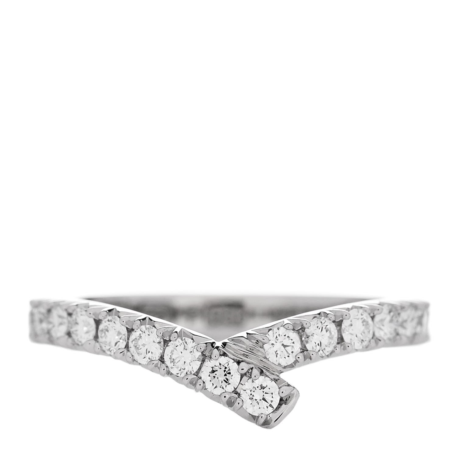 Harry Winston Platinum Diamond Ribbon Wedding Band Ring 49 4.75 1 of 5