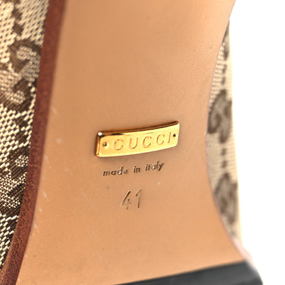 Gucci Monogram Malaga Kid Lisa Mid Heel Boots 41 Beige Ebony 6 of 7