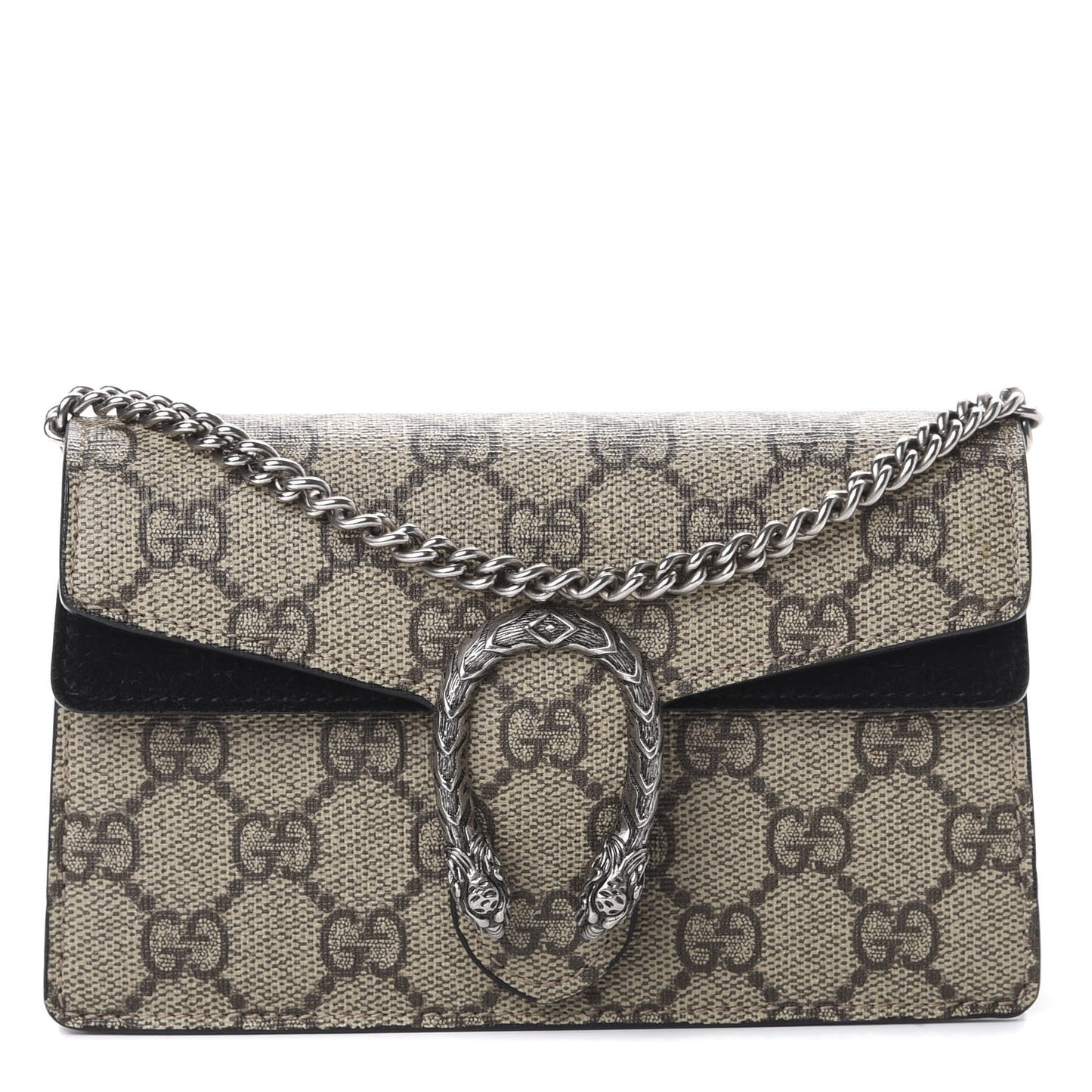 GG Supreme Monogram Super Mini Dionysus Shoulder Bag Black