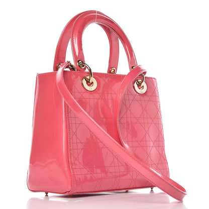 Christian Dior Patent Cannage Medium Lady Dior Pink 3 of 30