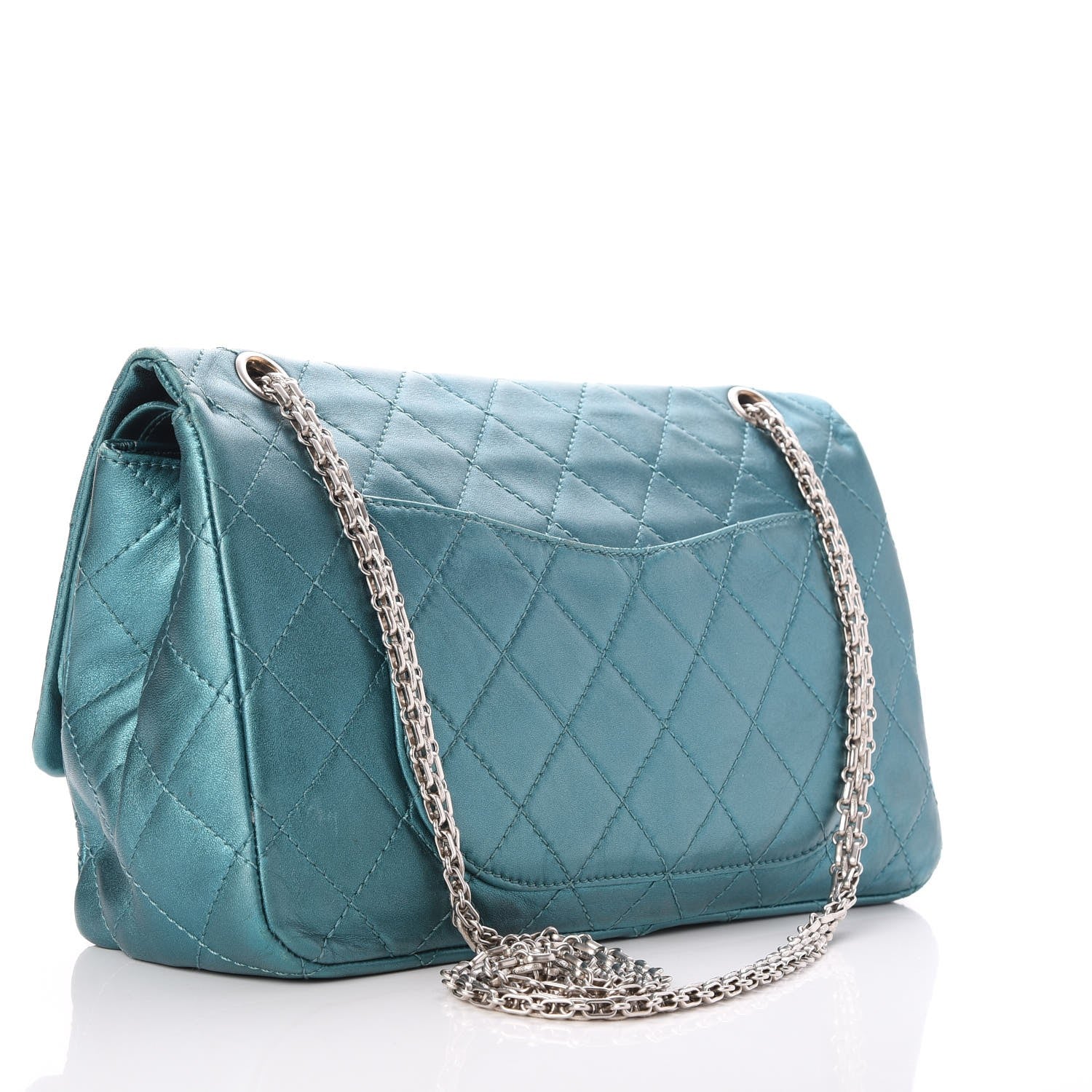Chanel Metallic Calfskin Quilted 2.55 Reissue 227 Flap Turquoise 3 of 7