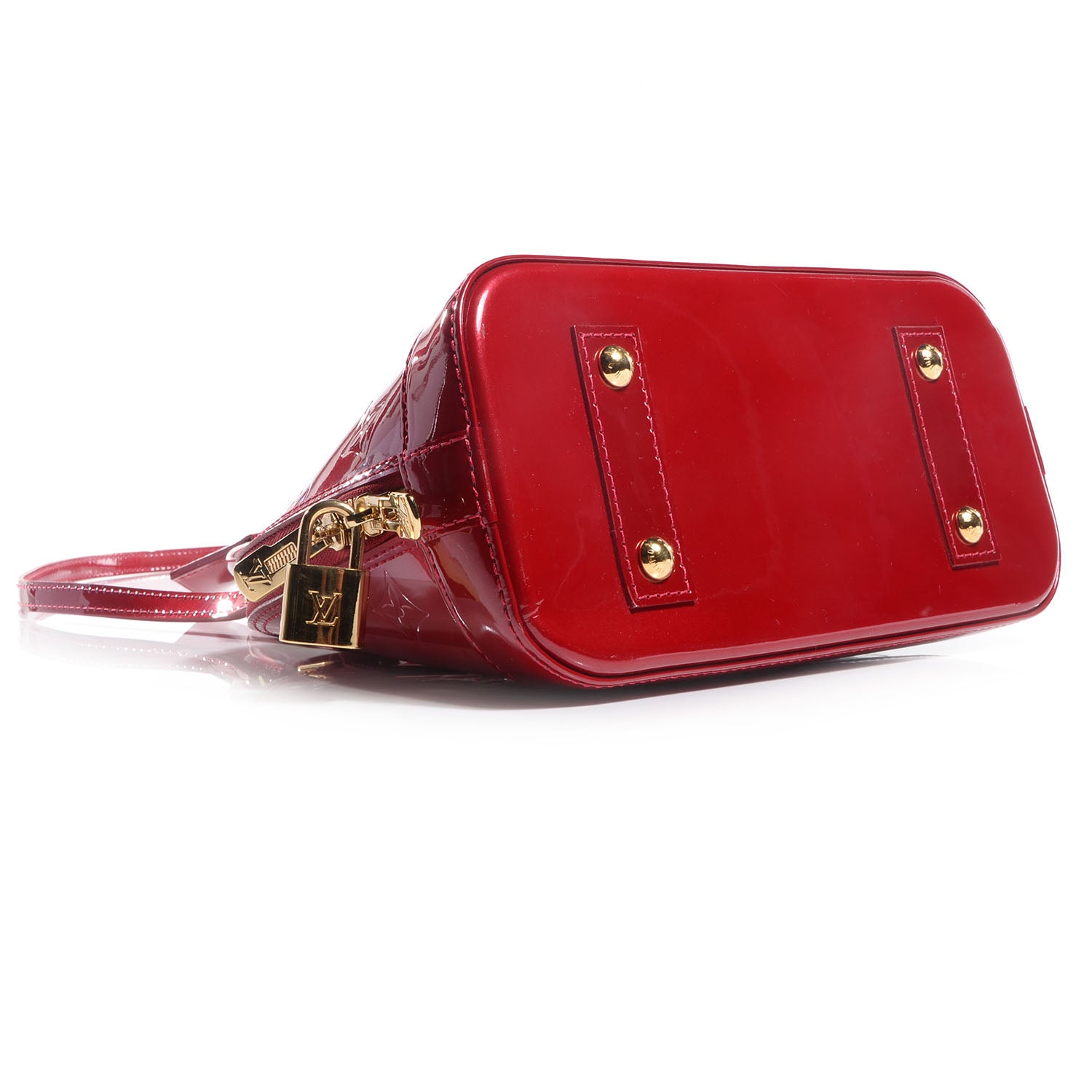Louis Vuitton Vernis Rayures Alma BB Pomme D'Amour 4 of 7
