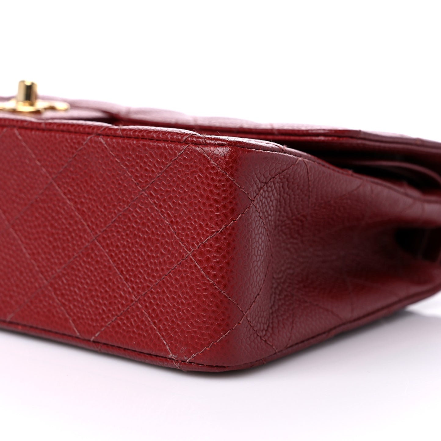 Caviar Quilted Medium Double Flap Bordeaux