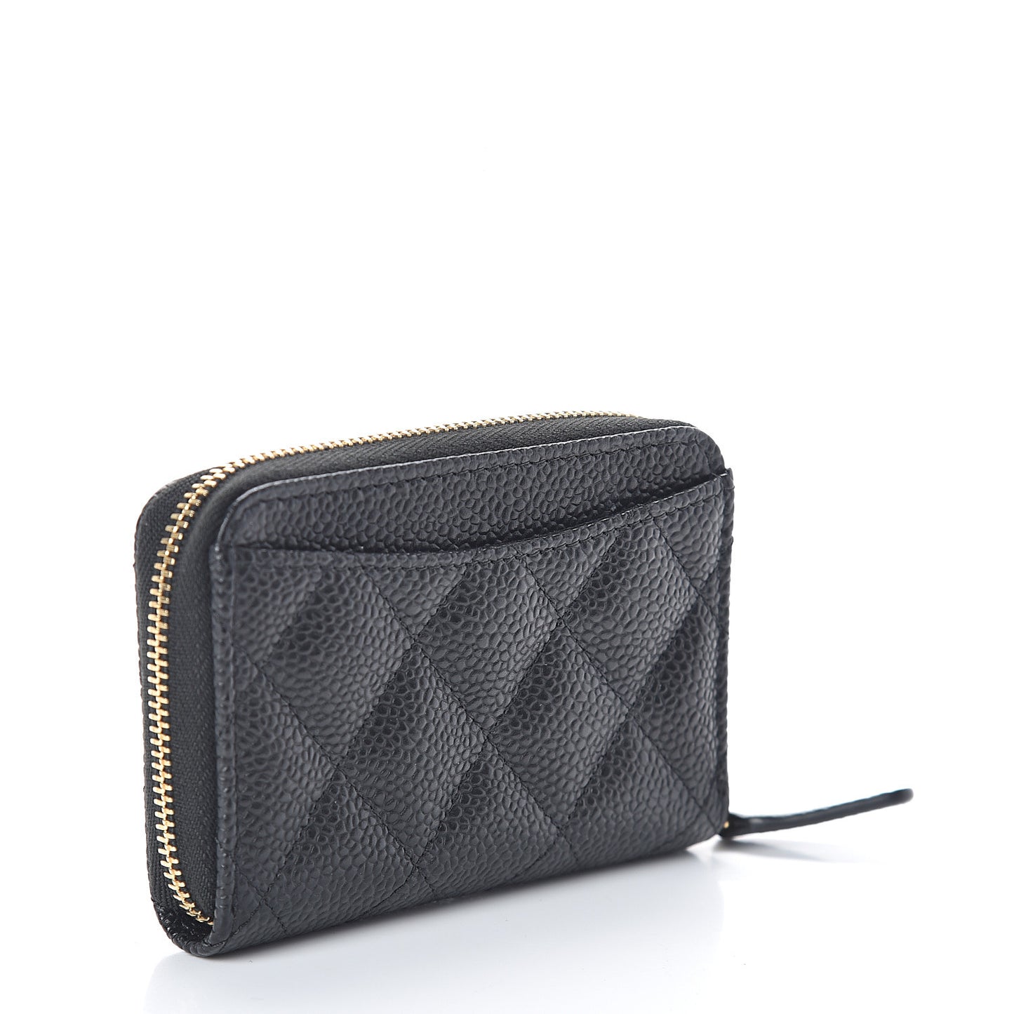 Caviar Quilted Zip Coin Purse Black