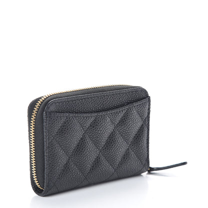 Chanel Caviar Quilted Zip Coin Purse Black 2 of 7