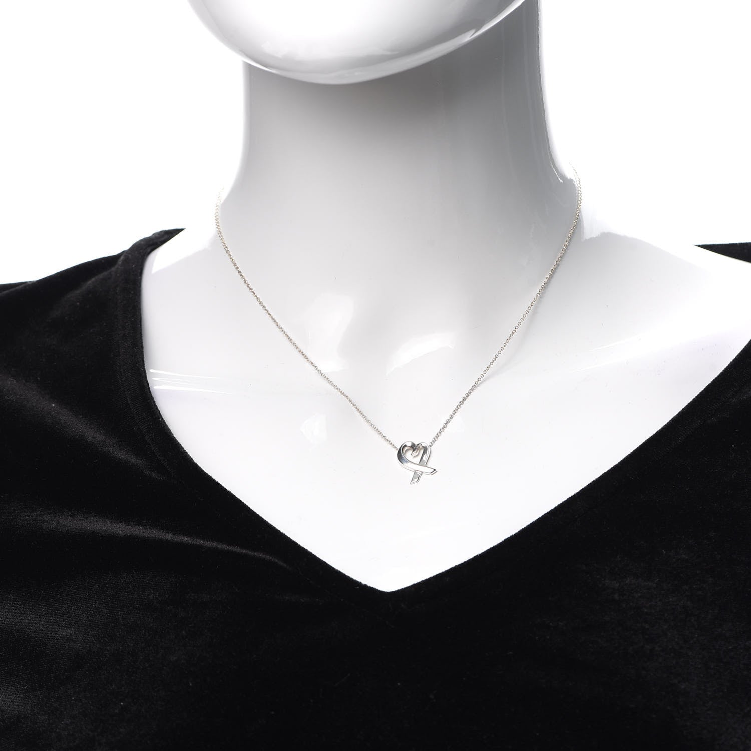 Tiffany Sterling Silver Small Paloma Picasso Loving Heart Pendant Necklace 2 of 5