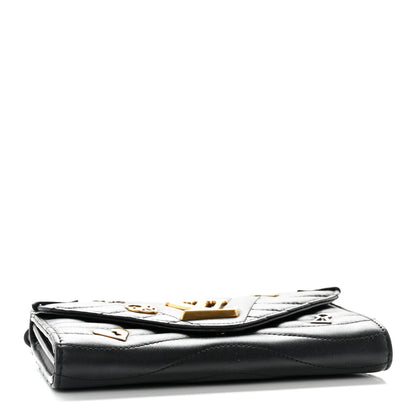 Louis Vuitton Calfskin Love Lock New Wave Long Wallet Black 4 of 14
