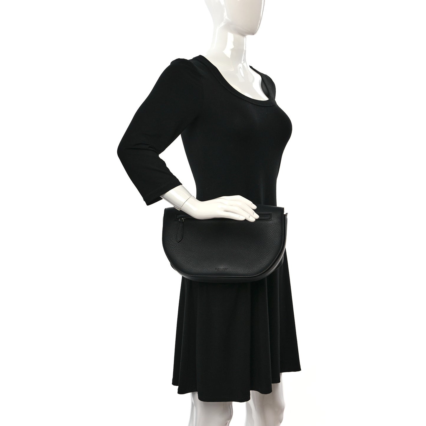 Grainy Calfskin Large Olympia Bum Bag Black