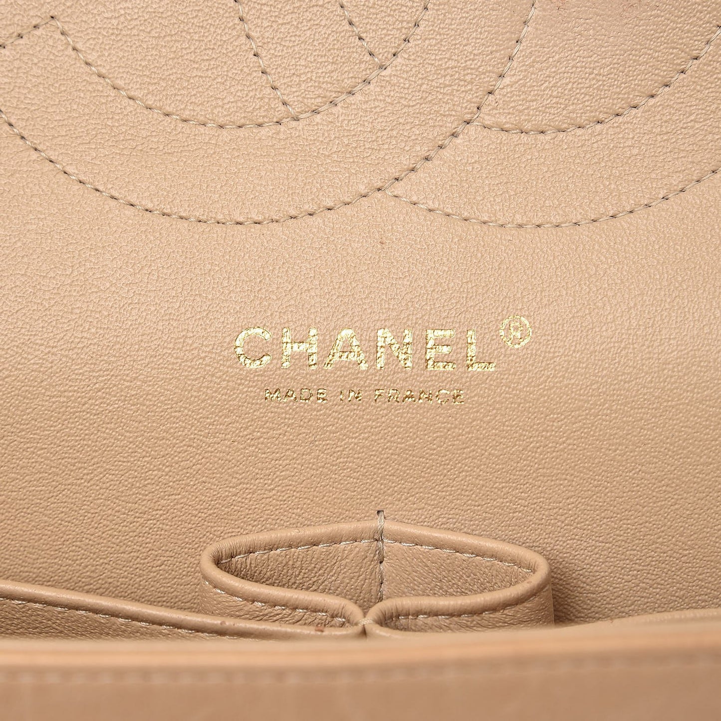 Lambskin Quilted Jumbo Double Flap Bag Beige