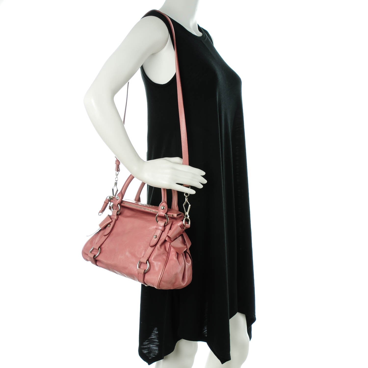 Miu Miu Vitello Lux Mini Bow Bag Loto 2 of 7