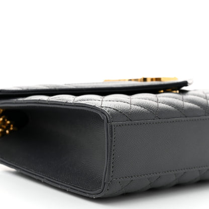 Saint Laurent Grain De Poudre Textured Mixed Matelasse Triquilt Medium Monogram Satchel Dark Smog 9 of 10
