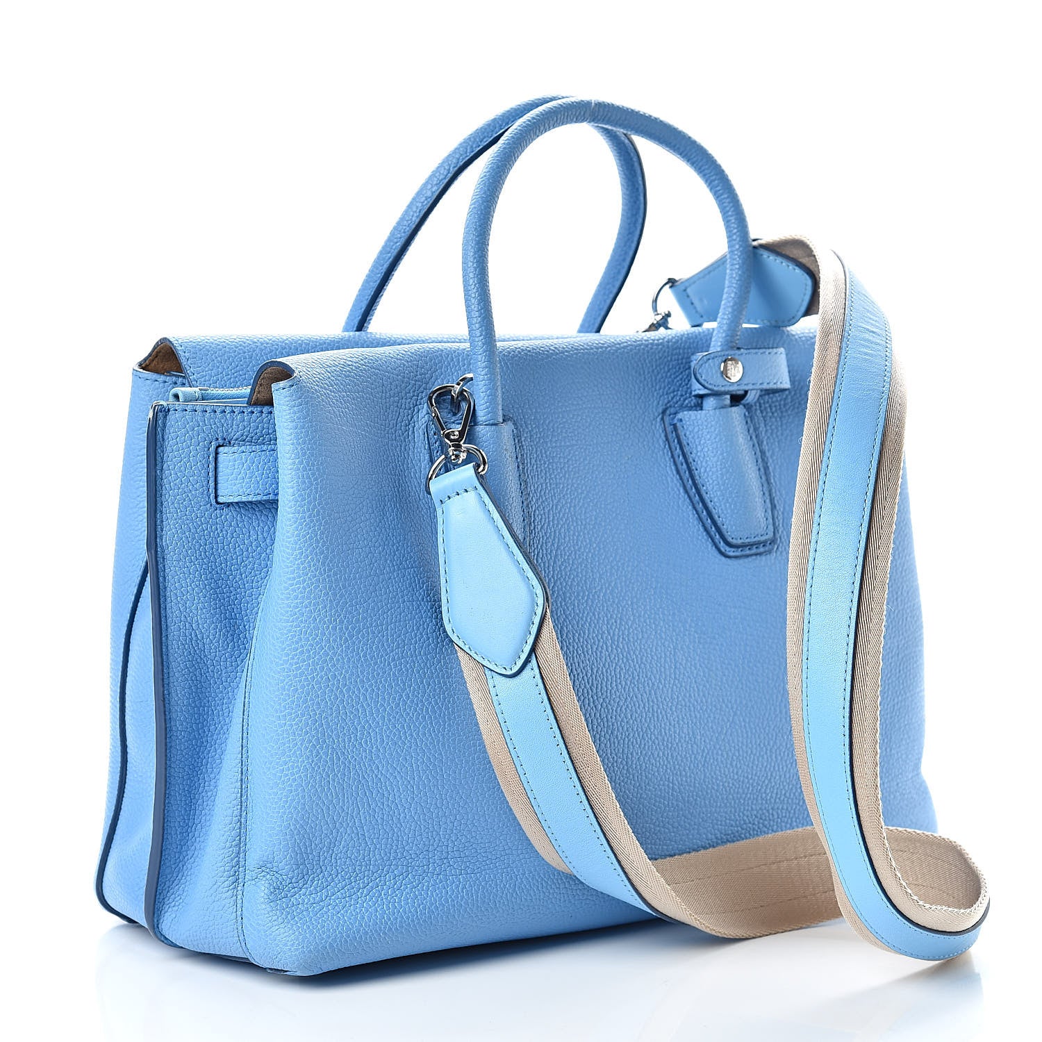 MCM Grained Calfskin Medium Milla Tote Tile Blue 3 of 15