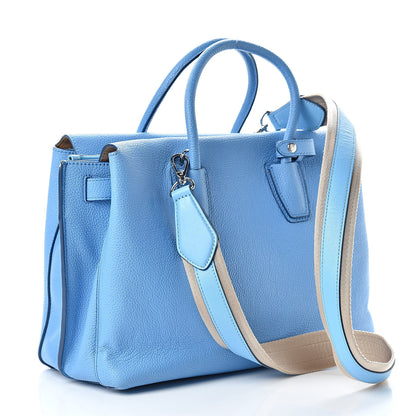 MCM Grained Calfskin Medium Milla Tote Tile Blue 3 of 15
