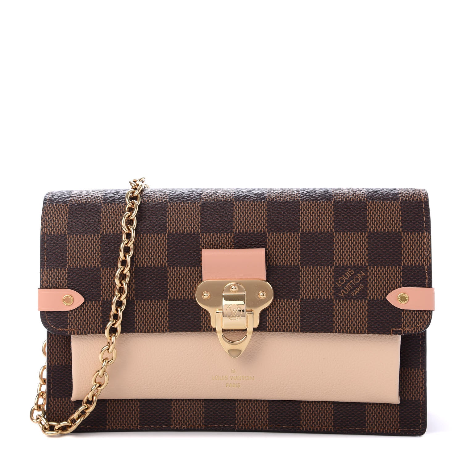 Louis Vuitton Damier Ebene Vavin Chain Wallet Creme 1 of 11