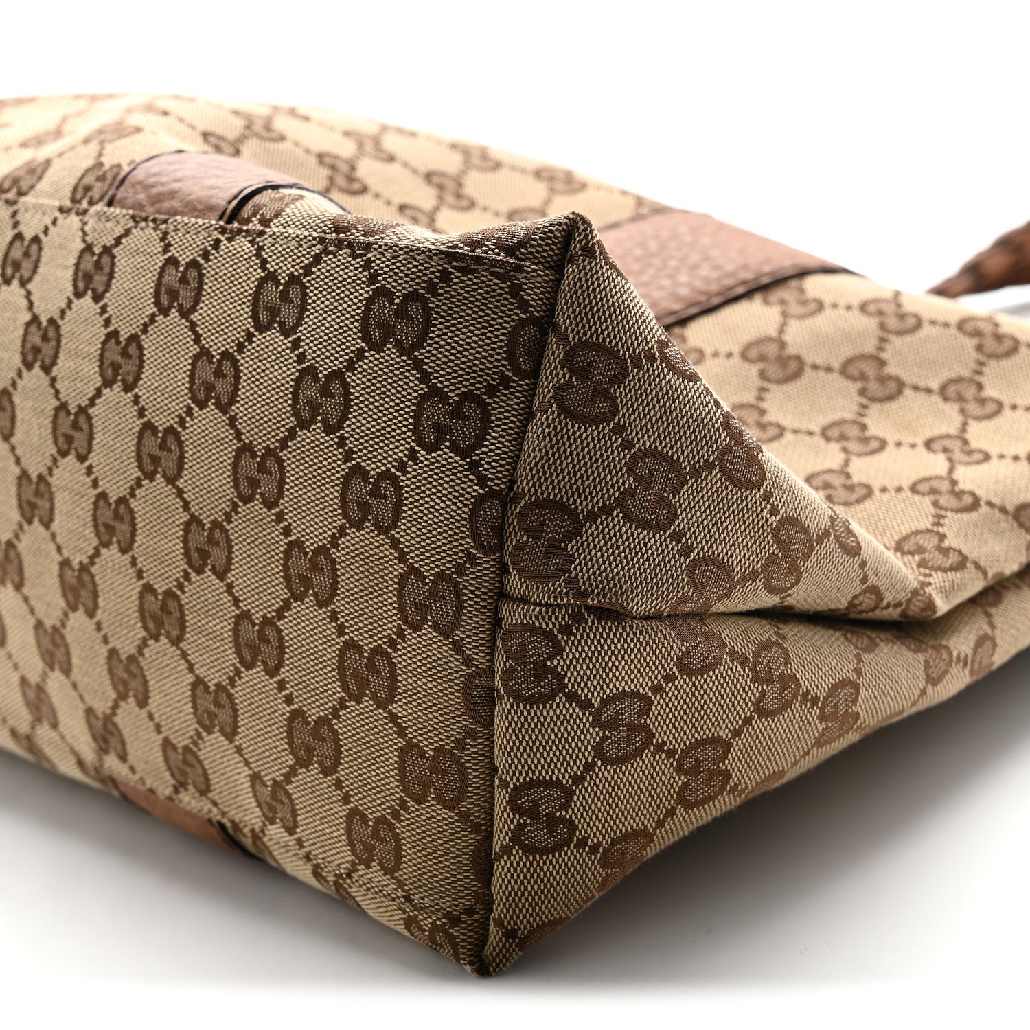 Gucci Monogram Medium Bamboo Bar Tote Brown 10 of 12