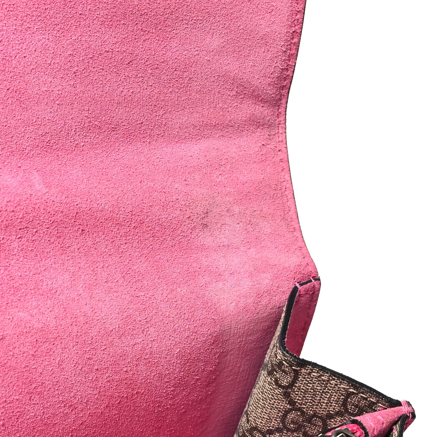 Gucci GG Supreme Monogram Suede Pierced Heart Embroidered Medium Dionysus Shoulder Bag Beige Ebony Pink Tropical Flower 17 of 18