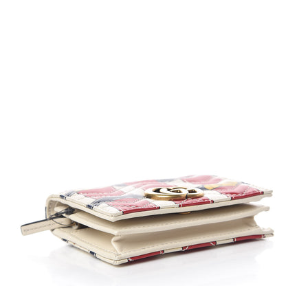 Gucci Calfskin Matelasse Trompe L'Oeil Print GG Marmont Card Case Wallet Off White 4 of 8