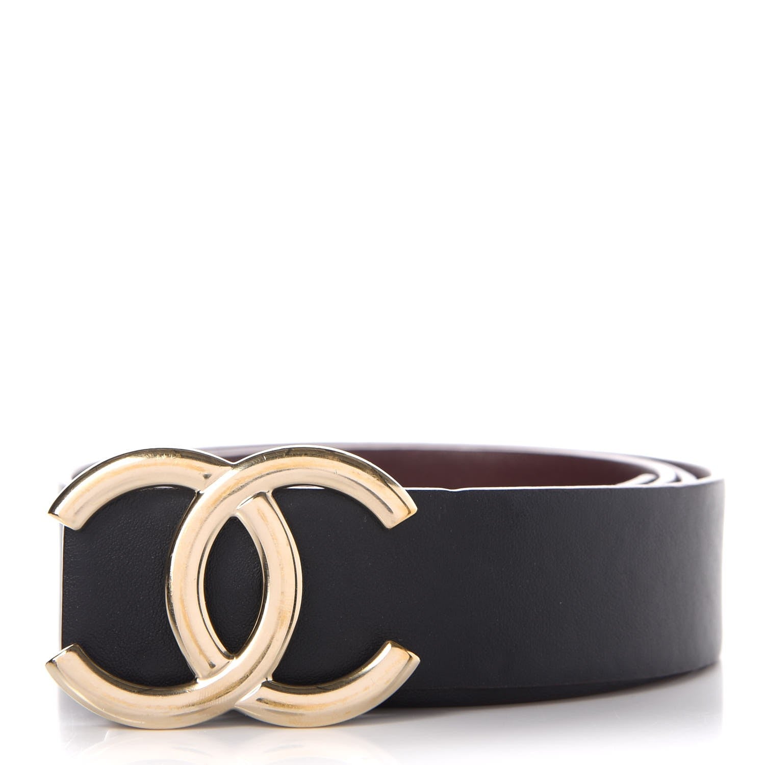 Chanel Calfskin CC Reversible Belt 90 Black Burgundy 274203 – FASHIONPHILE
