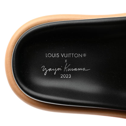 Louis Vuitton LV X YK Nylon Monogram Embroidered Faces Pool Pillow Flat Comfort Mule 37 Cacao Brown 7 of 9
