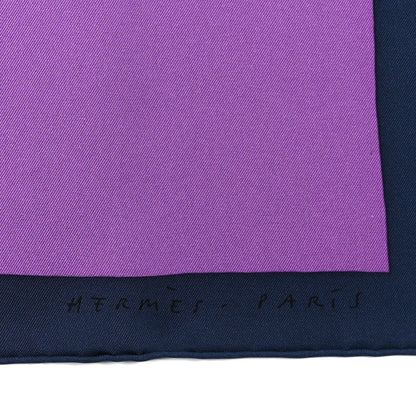 Hermes Silk Etude Pour Un Iris Arc En Ciel Scarf 90 Marine Parme Gris 2 of 3