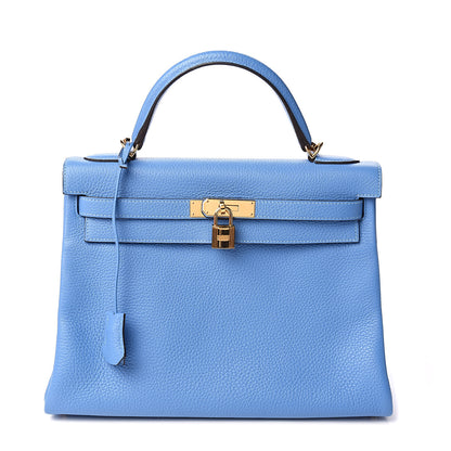 Hermes Taurillon Clemence Kelly Retourne 32 Bleu Paradise 1 of 12