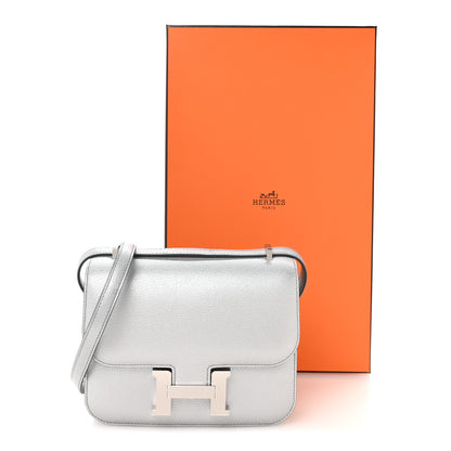 Hermes Metallic Chevre Chamkilight Constance 18 Argent 12 of 12