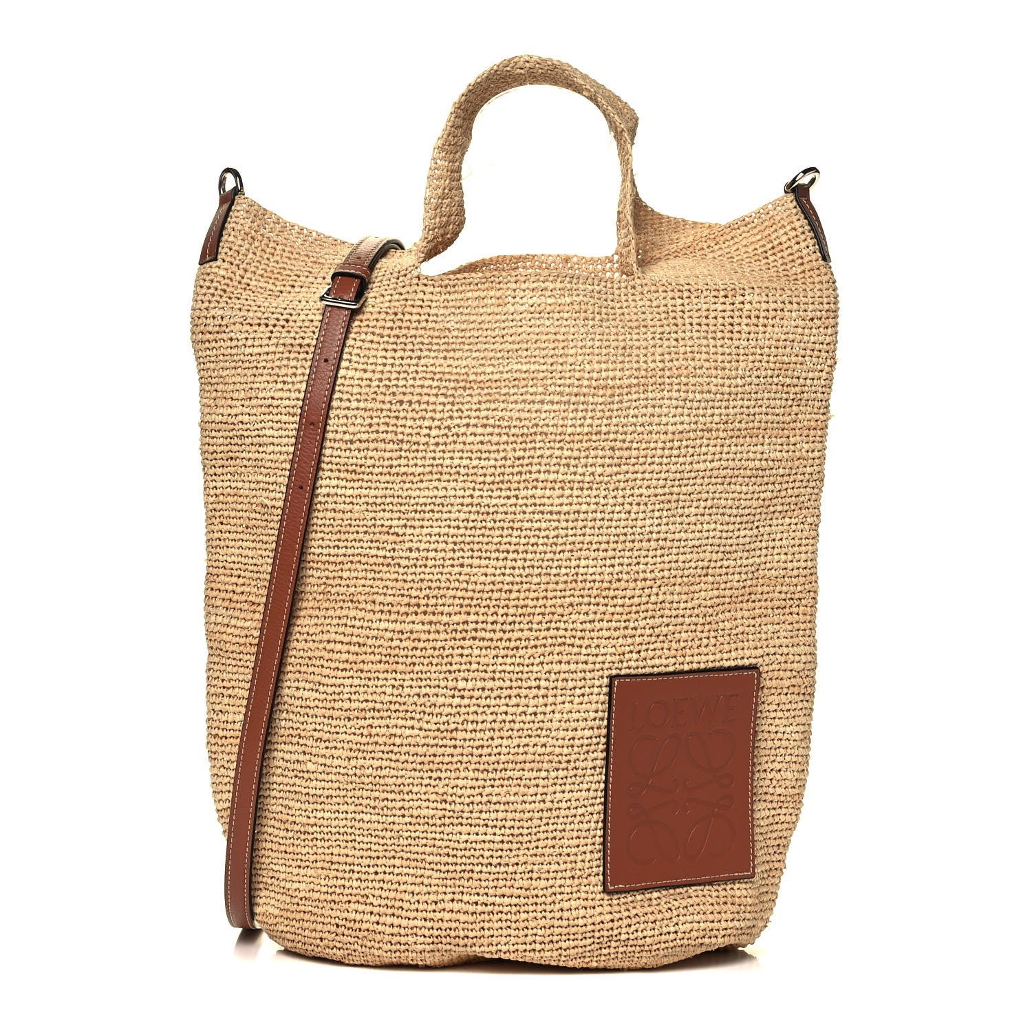 Loewe Raffia Paula's Ibiza Slit Tote Bag Natural Tan 1 of 8