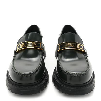 Christian Dior Brushed Calfskin Dior Code Lug Sole 15mm Loafers 38 Green 2 of 13