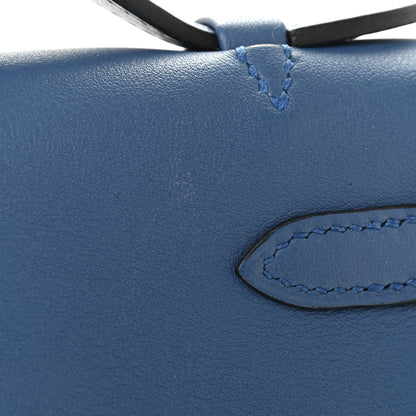 Hermes Swift Kelly Pochette Clutch Bleu Agate 10 of 11