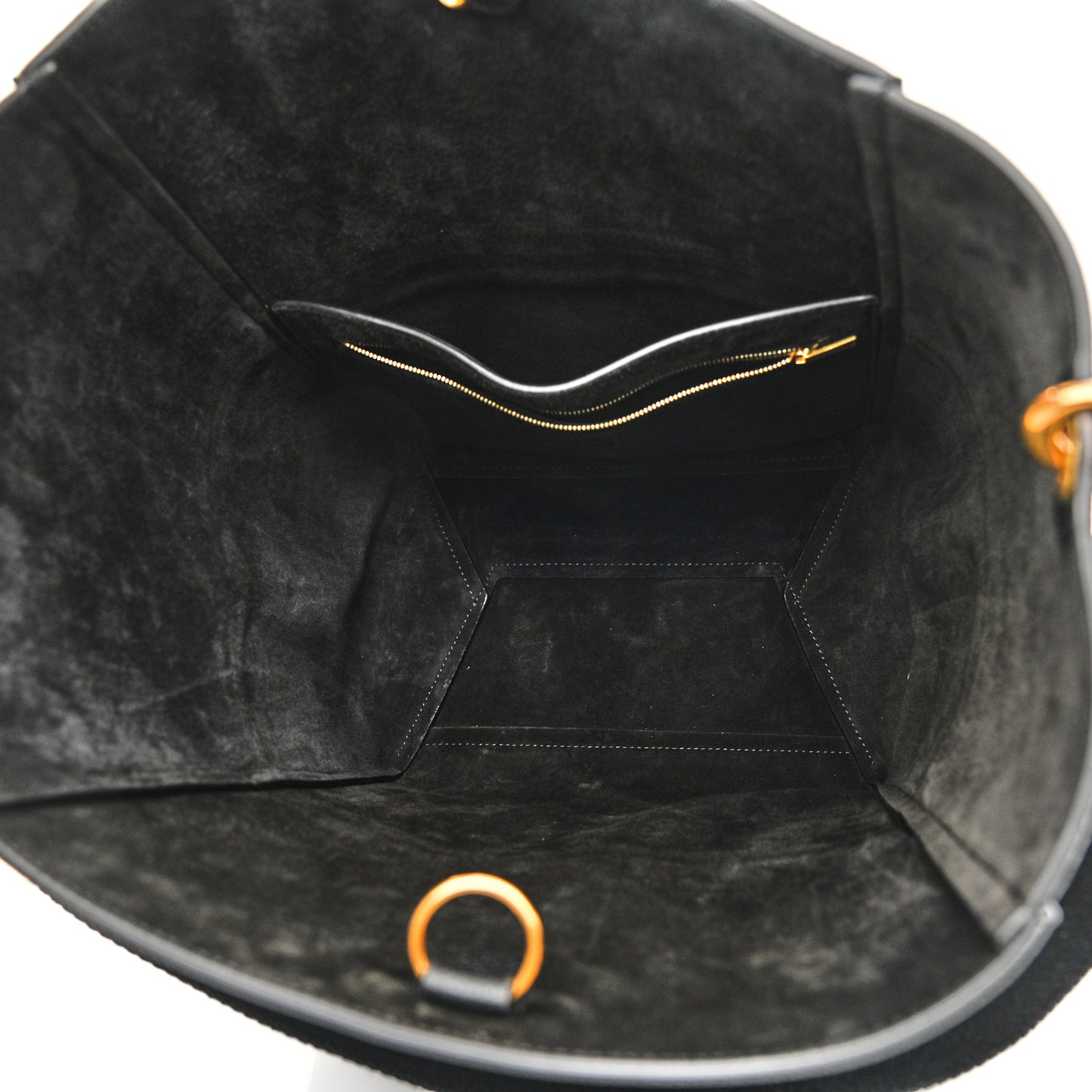 Soft Grained Calfskin Sangle Bucket Bag Black