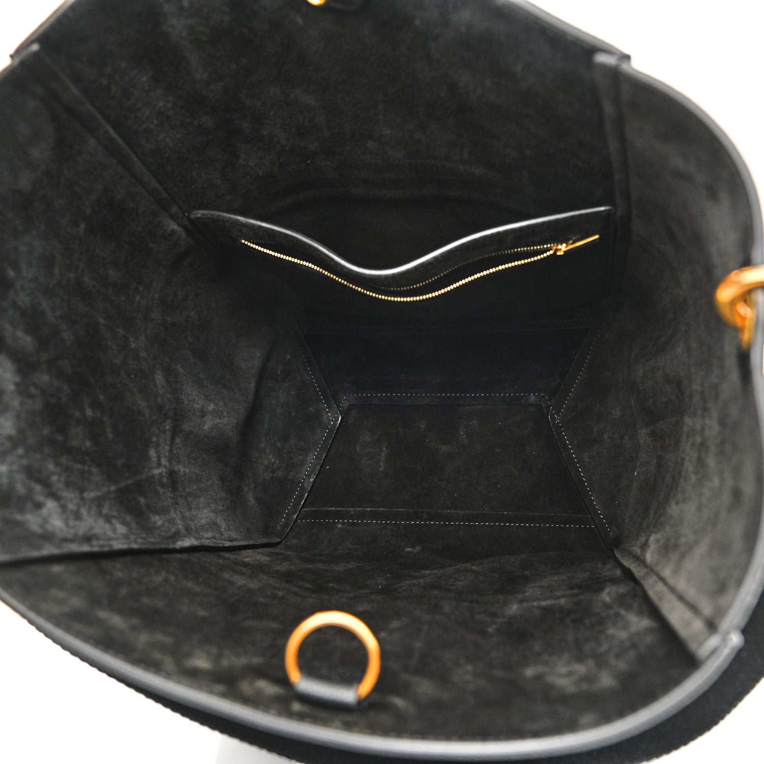 Celine Soft Grained Calfskin Sangle Bucket Bag Black 5 of 9