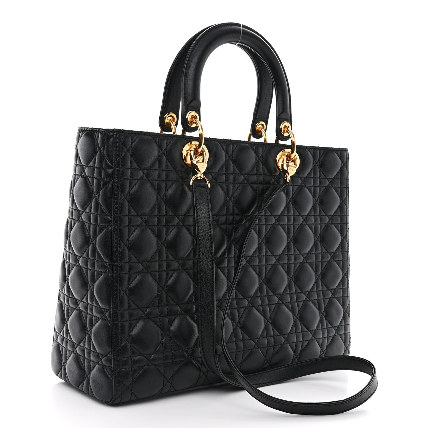 Lambskin Cannage Large Lady Dior Black