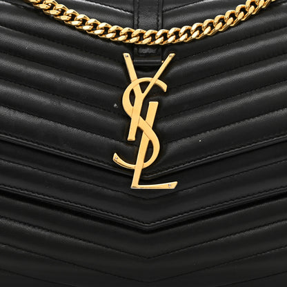 Saint Laurent Lambskin Matelasse Chevron Monogram Sulpice Chain Wallet Black 17 of 26