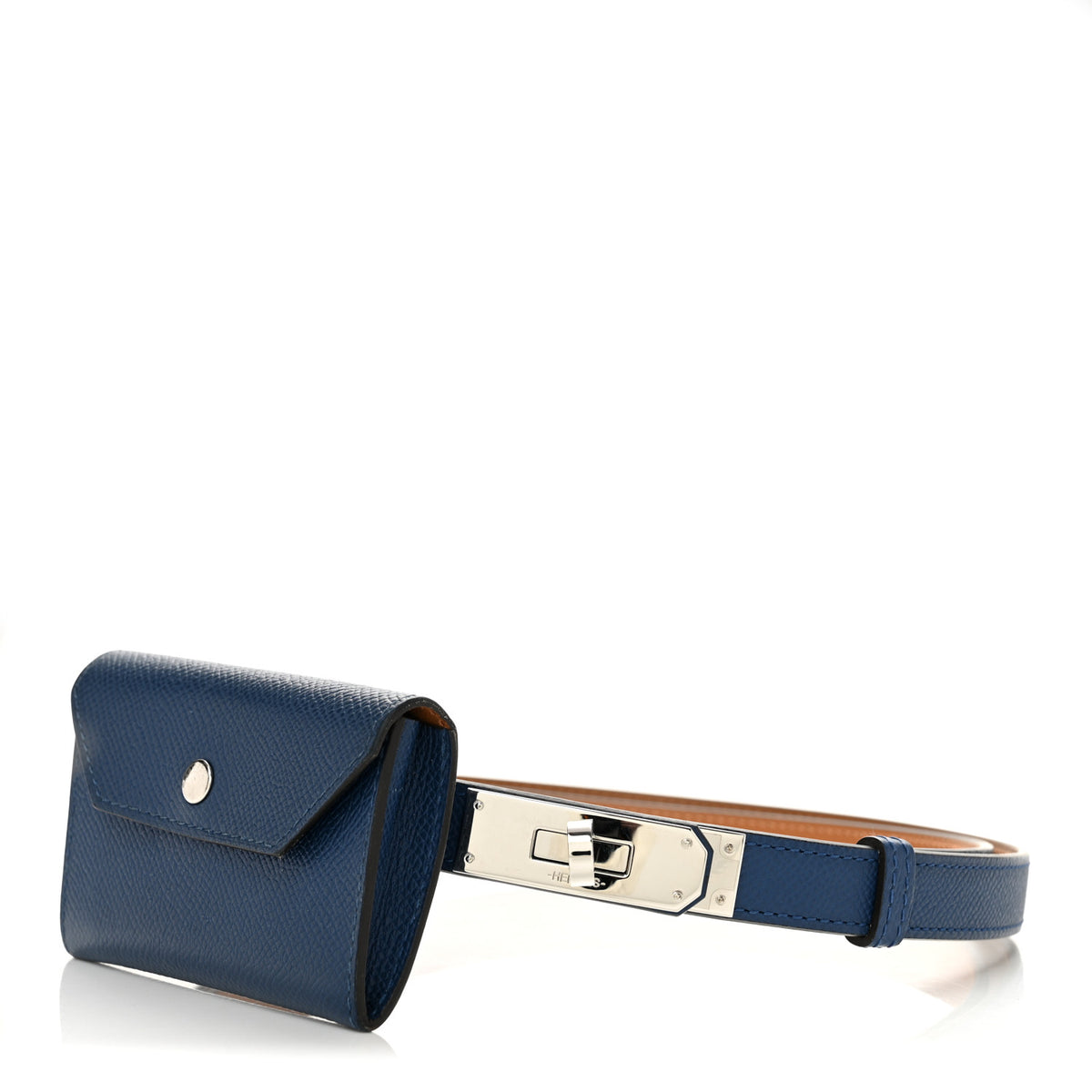 Epsom Kelly Pocket Belt Bleu Tie