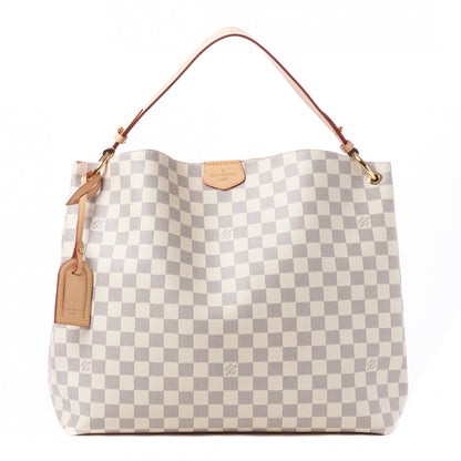 Louis Vuitton Damier Azur Graceful MM Rose Ballerine 1 of 10