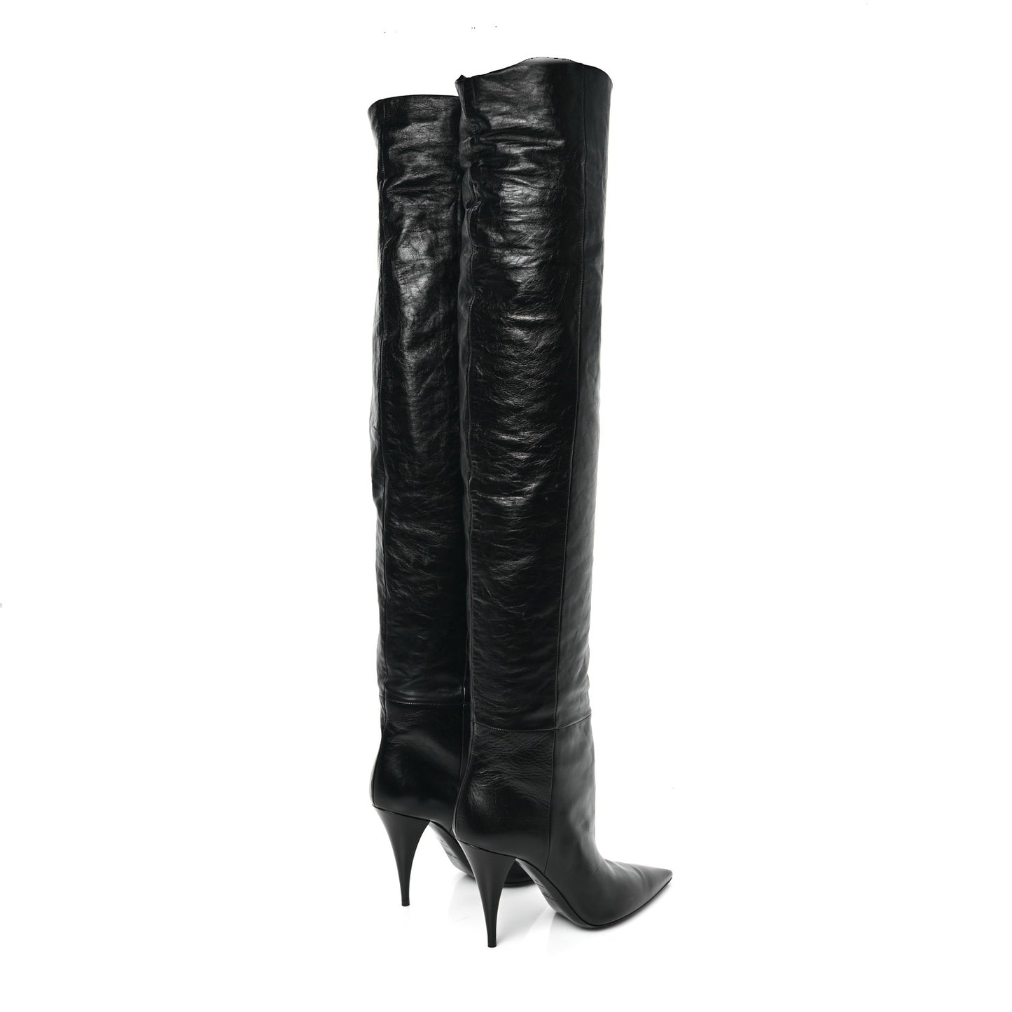 Calfskin Kiki 100 Over The Knee Boots 37.5 Black