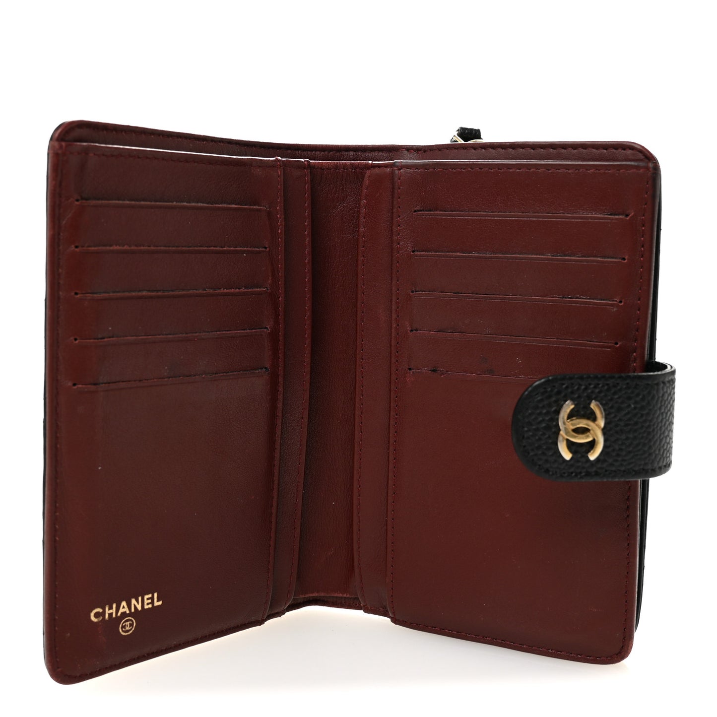 Caviar Quilted Zipped Pocket Wallet Black