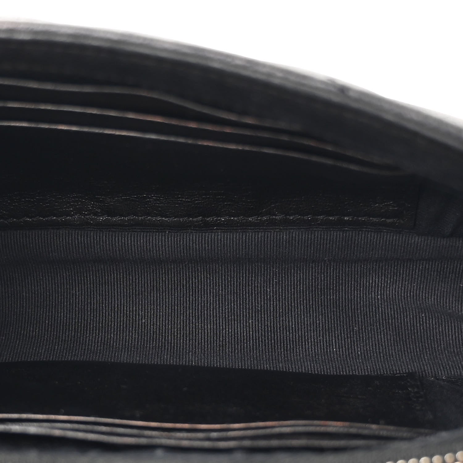 Saint Laurent Sheepskin Matelasse Chevron Monogram College Chain Wallet Black 5 of 11