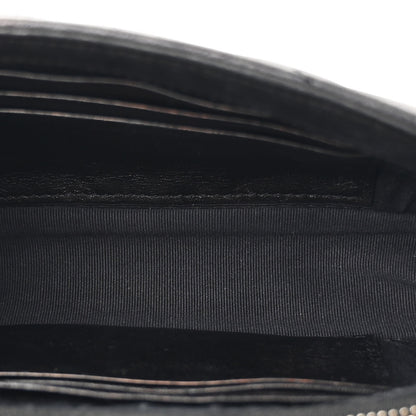 Saint Laurent Sheepskin Matelasse Chevron Monogram College Chain Wallet Black 5 of 11