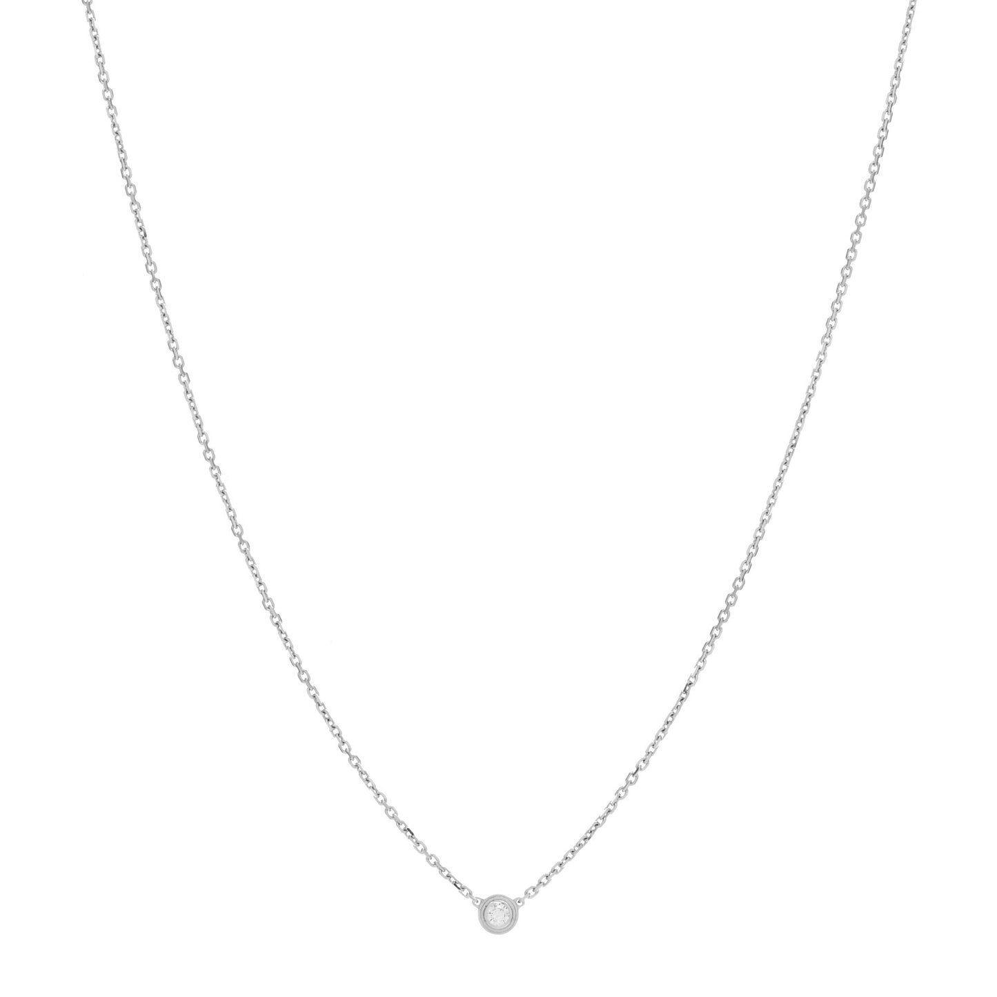 18K White Gold Diamond XS D'Amour Pendant Necklace