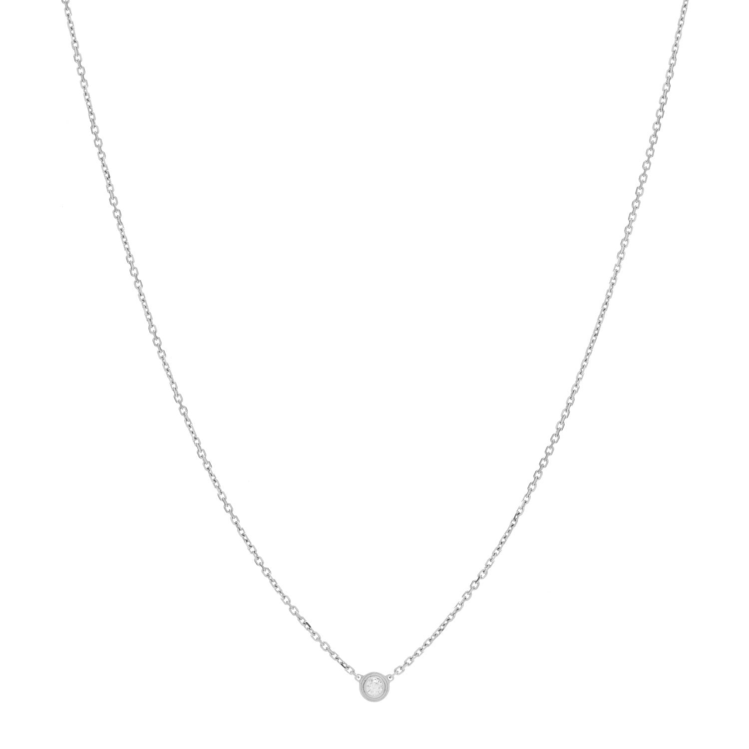 Cartier 18K White Gold Diamond XS D'Amour Pendant Necklace 1 of 3