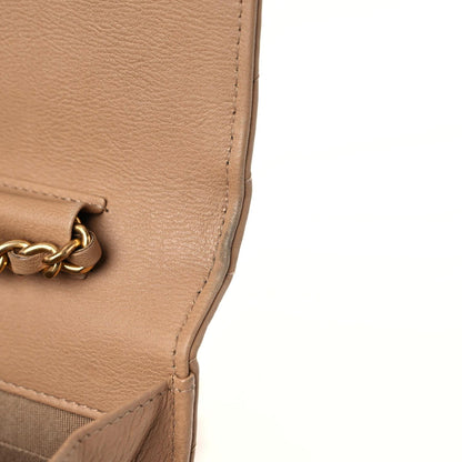 Chanel Calfskin Chevron Quilted Wallet On Chain WOC Beige 11 of 19