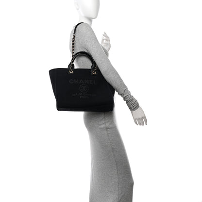 Chanel Mixed Fibers Small Deauville Tote Black 2 of 10