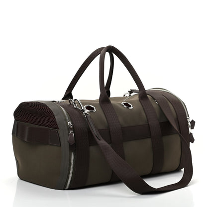 Hermes Fabric Carrying Dog Bag Kaki Feu 2 of 9
