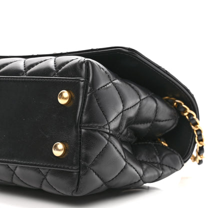 Chanel Calfskin Quilted Mini Logo Coco Handle Flap Black 10 of 11