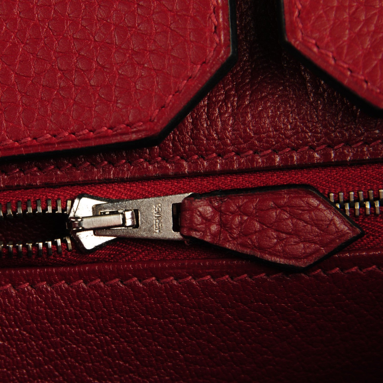 Hermes Taurillon Clemence Birkin 35 Rouge H 7 of 19
