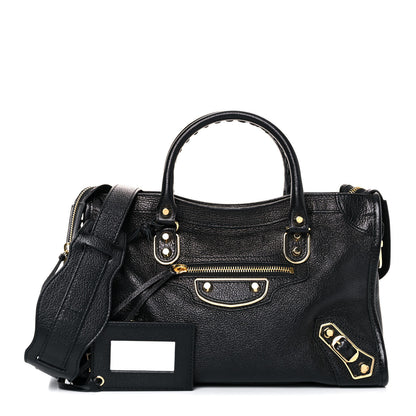 Balenciaga Chevre Gold Metallic Edge Hardware S City Black 1 of 12