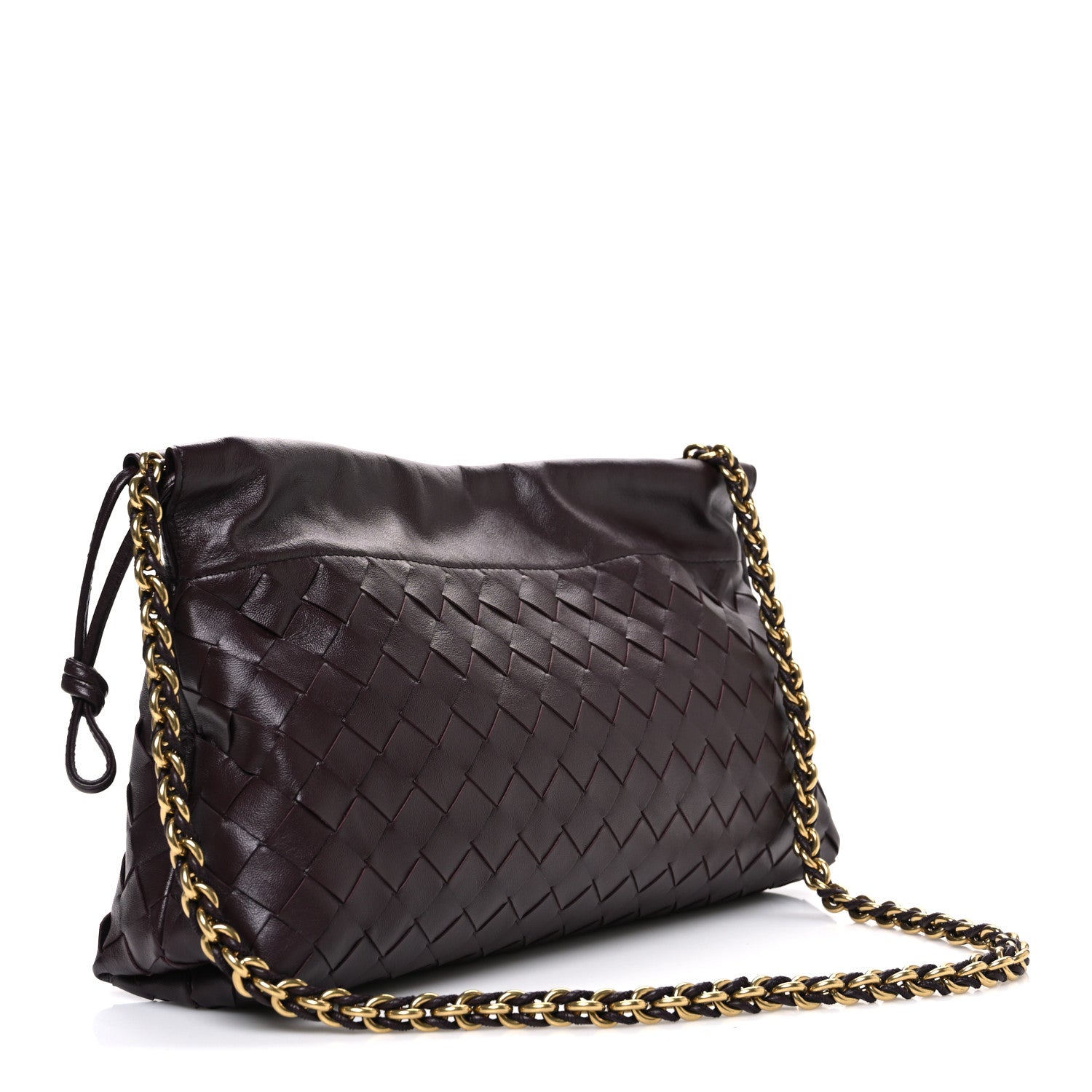 Bottega Veneta Nappa Intrecciato Dustbag Notte Shoulder Bag Dark Barolo Brass 3 of 11